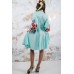Embroidered Wrap Around Dress "Colouring" Mint